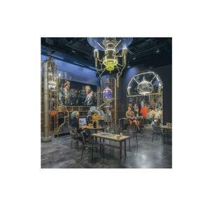 HANDCRAFTED digital art print Modern Art Poster with Industrial Design